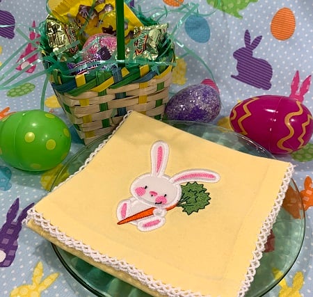 Elegant Easter Egg Embroidered Cloth Napkins - Set of 4 napkins