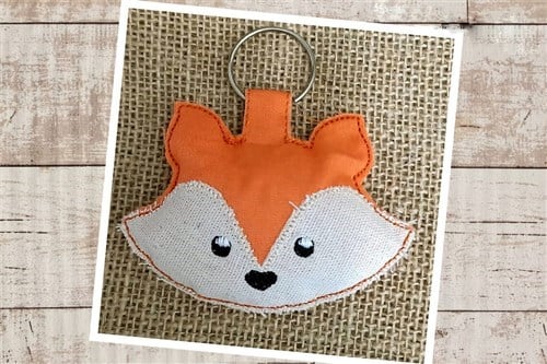 Adorable Fox Delight: In-The-Hoop Embroidery Design for a Cute Red Fox  Keychain Embroidery Project by Sew Chic